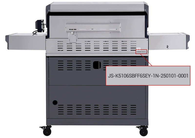 Where can I find the grill's serial number?
