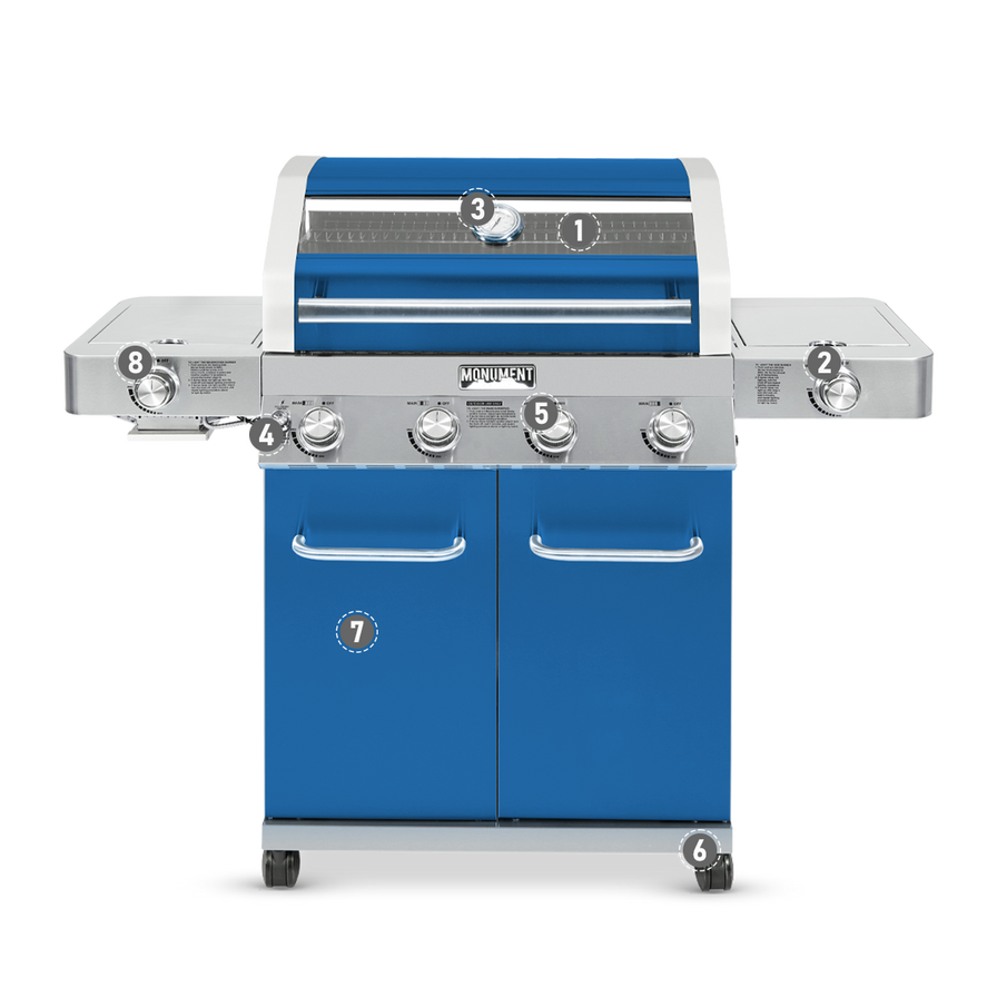 Monument 35633 Stainless Infrared Gas Grill, Parts Description