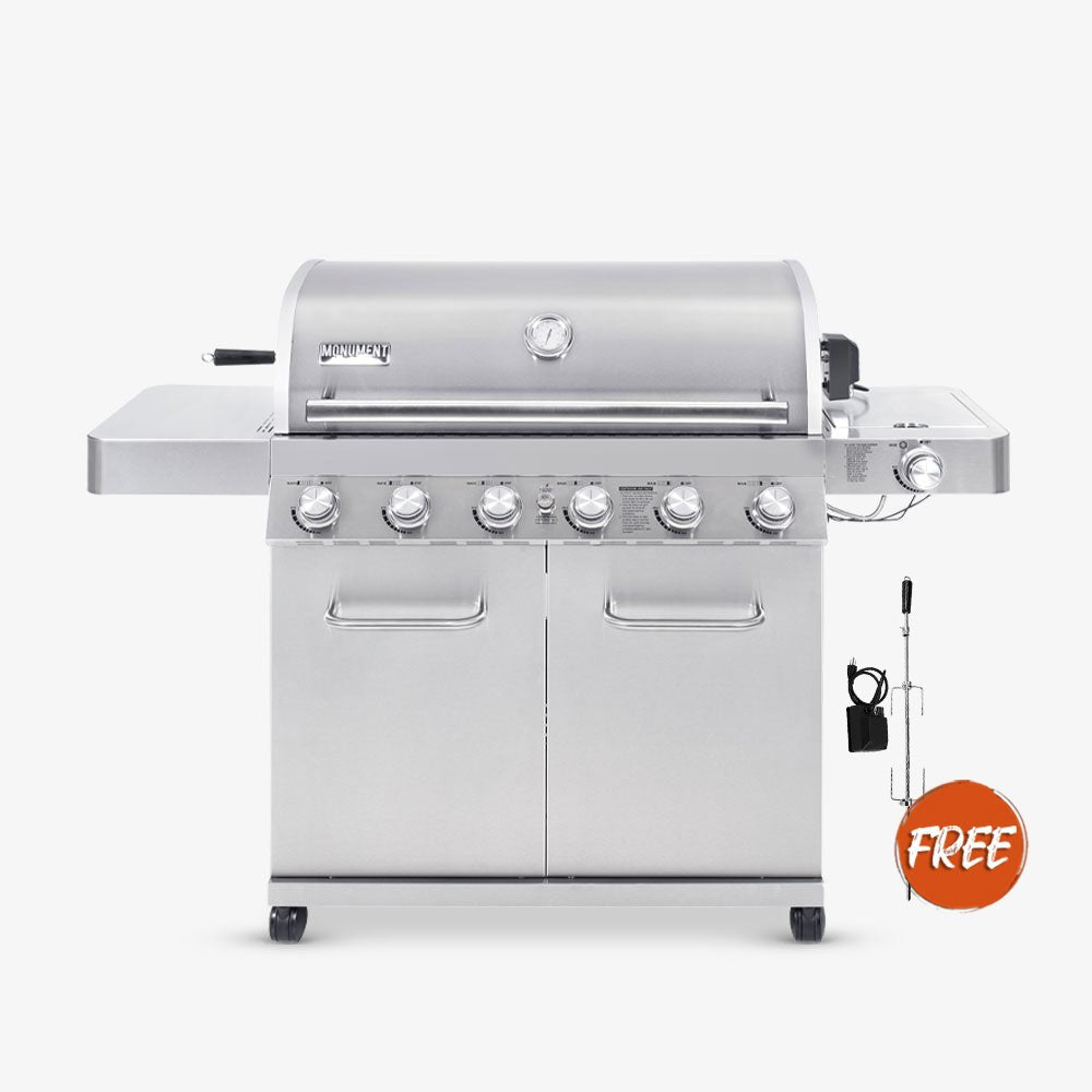 77352 | Full Stainless Propane Gas Grill with Free Rotisserie Kit - Monument Grills77352 (Include Rotisserie Kit)