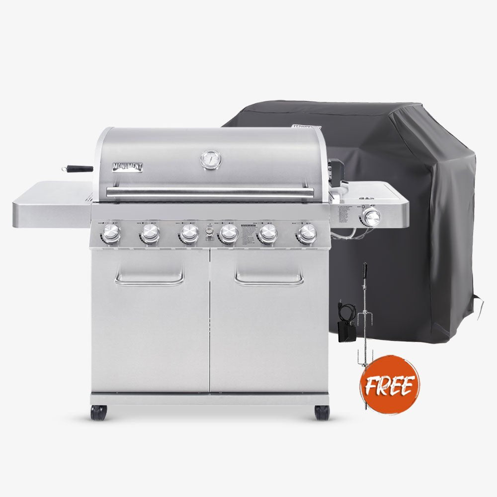 77352 | Full Stainless Propane Gas Grill with Free Rotisserie Kit - Monument Grills77352 (Include Rotisserie Kit) & Cover