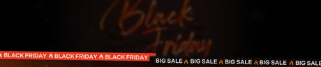 Black Friday sale banner with text on a dark background