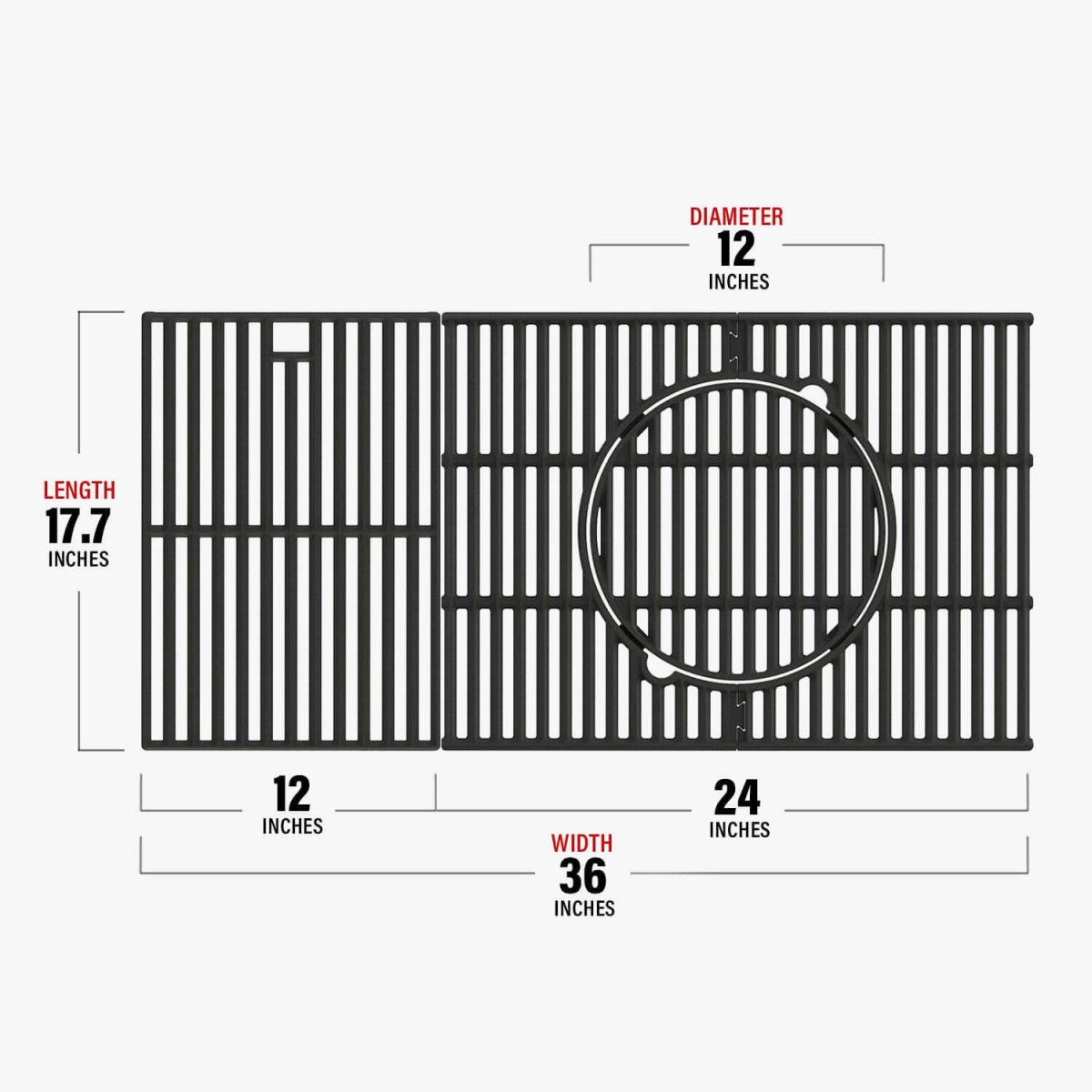 Cast iron grates for Monument Grills 6 burner - Monument GrillsA101*3