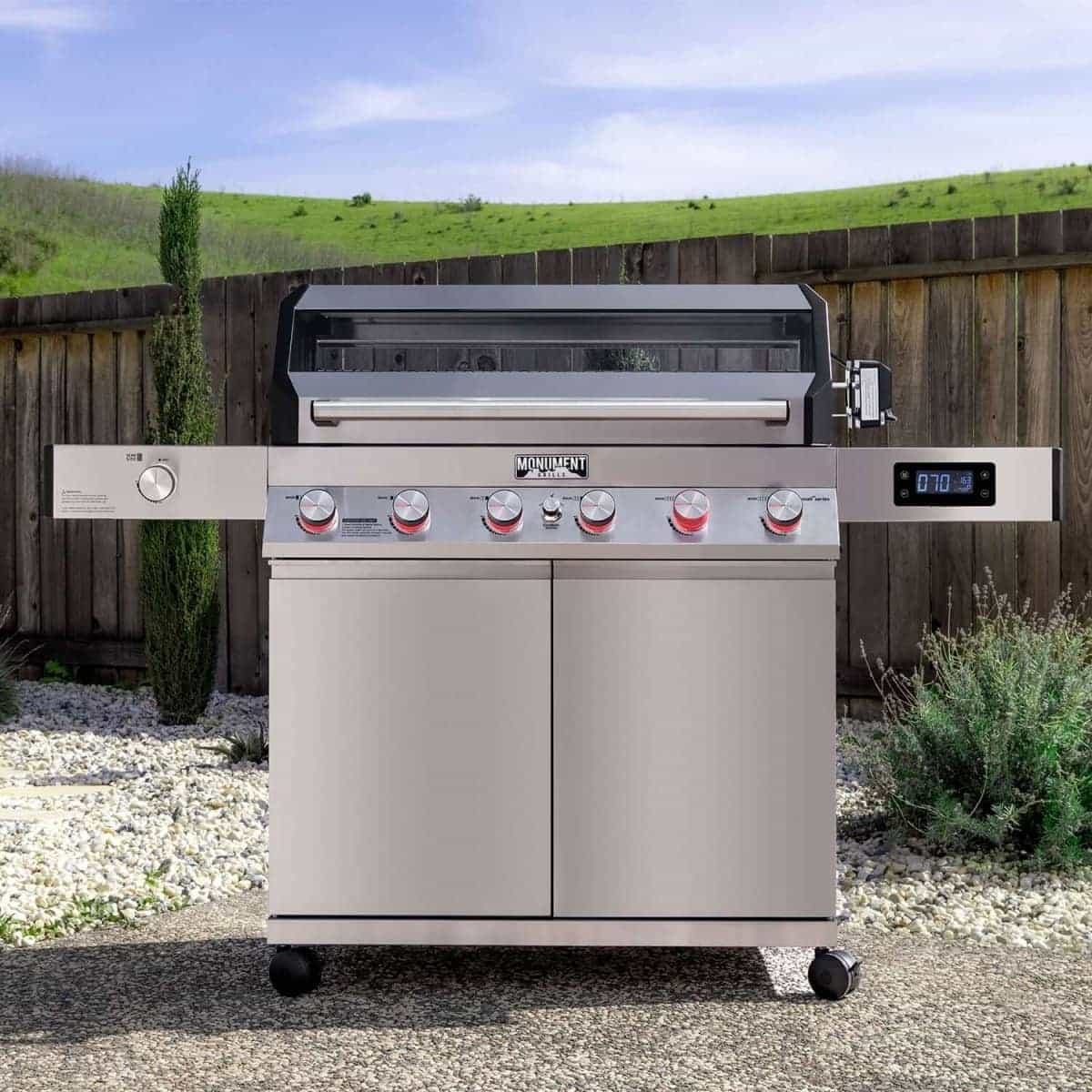 Denali 605Pro | Stainless Smart Propane Gas Grill - Monument GrillsD605P (Includes Free Cover and Rotisserie Kit)