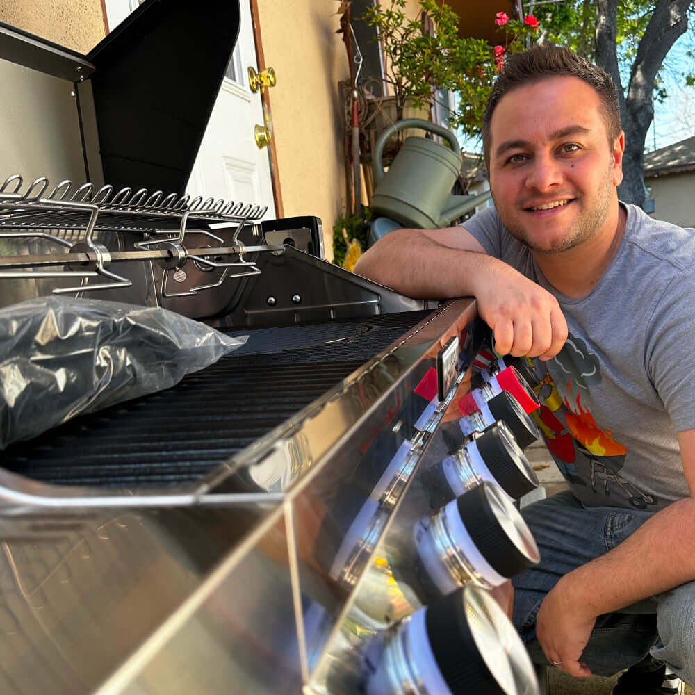 Denali 605Pro | Stainless Smart Propane Gas Grill - Monument GrillsD605P (Includes Free Cover and Rotisserie Kit) & Cooking Plate