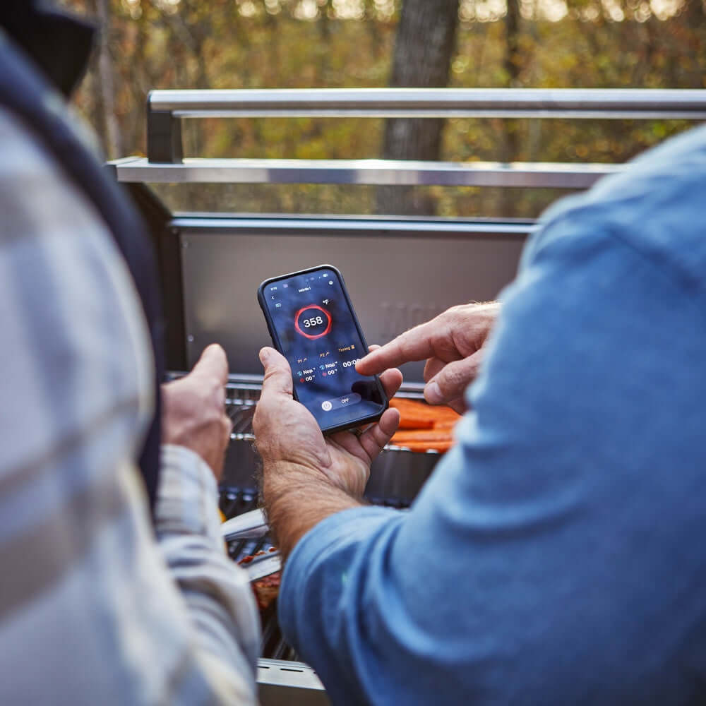 Denali 605Pro | Stainless Smart Propane Gas Grill - Monument GrillsD605P (Includes Free Cover and Rotisserie Kit) & Smokerbox