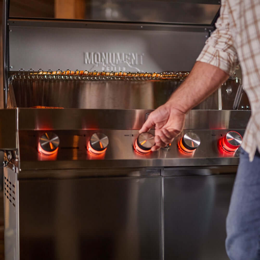 Denali 605Pro | Stainless Smart Propane Gas Grill - Monument GrillsD605P (Includes Free Cover and Rotisserie Kit) & Smokerbox