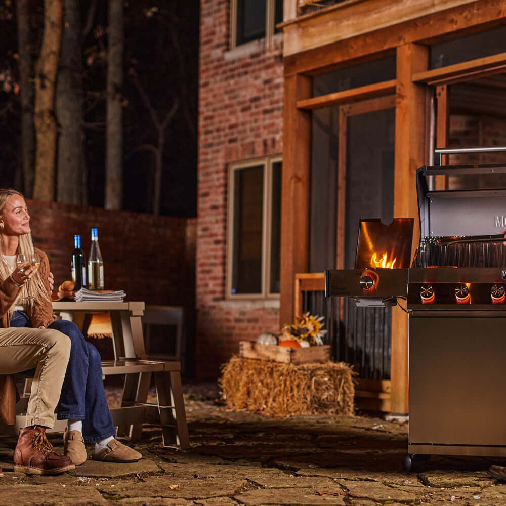 Denali 605Pro | Stainless Smart Propane Gas Grill - Monument GrillsD605P (Includes Free Cover and Rotisserie Kit) & Smokerbox