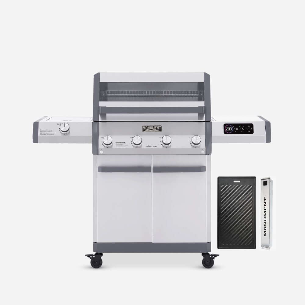 Eminence 405 |Tech Stainless Propane Gas Grill - Monument GrillsEminence 405 & Cast Iron Cooking Plate & Smoker Box