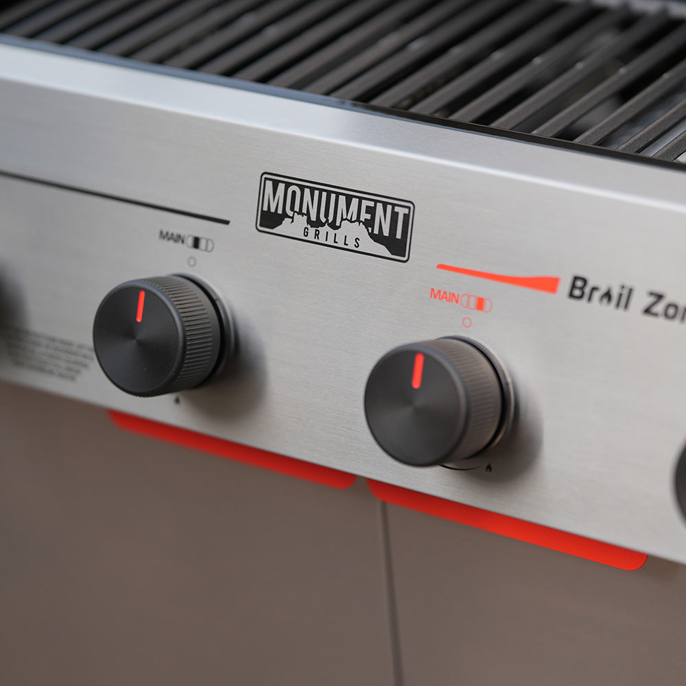 Mesa II 410BZ | Stainless Propane Gas Grill control knobs and features for precise cooking.