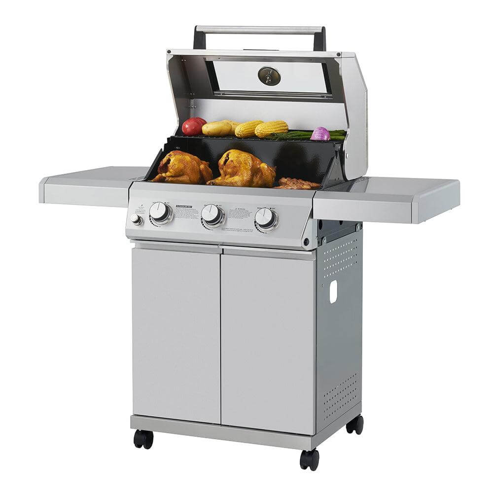 35000 | 3-Burner Propane Gas Grill in Stainless with LED Controls - Monument Grills