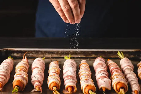 Bacon wrapped maple carrots