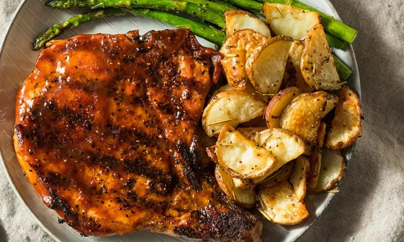 Herb-Crusted Pork Chops with Warm Apple Compote