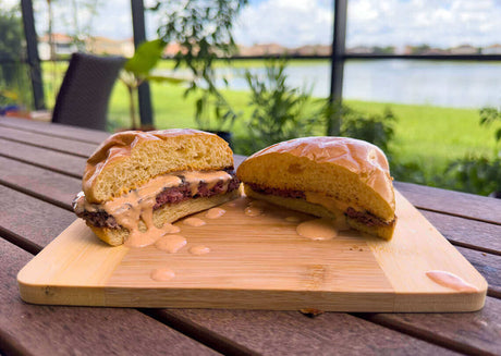 Bison Smash Burgers with Hangrier Sauce - Monument Grills