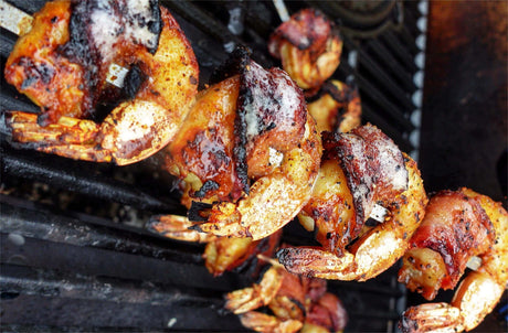 Maple Bacon Wrapped Shrimp Skewers - Monument Grills