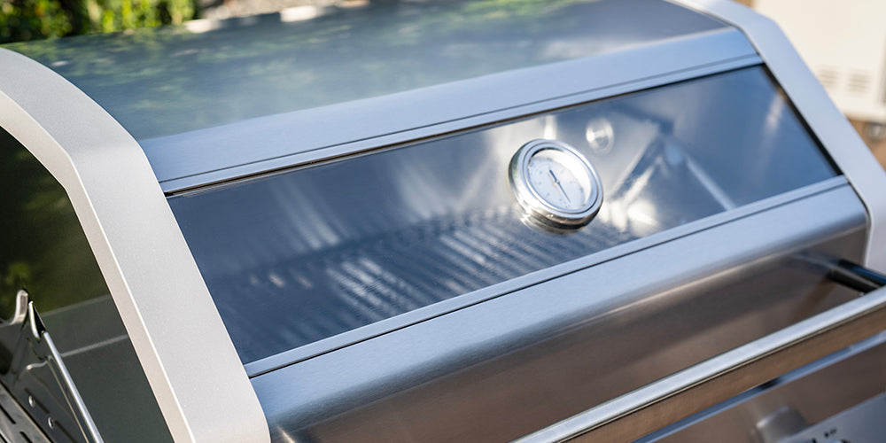 Close-up of a metallic grill with a shiny surface