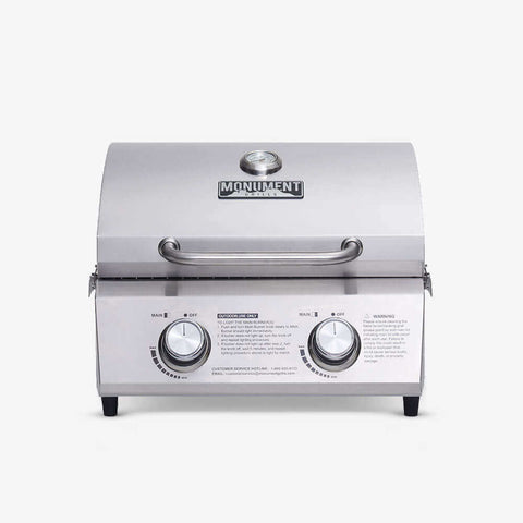 Table top stainless outlet steel gas grill