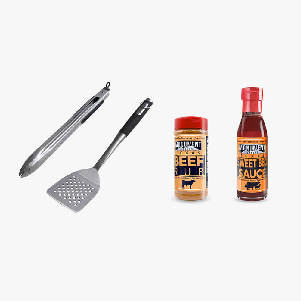 Tongs and Spatula & Beef Rub & Sweet Yummy BBQ Sauce