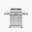 Stainless steel grill on a white background
