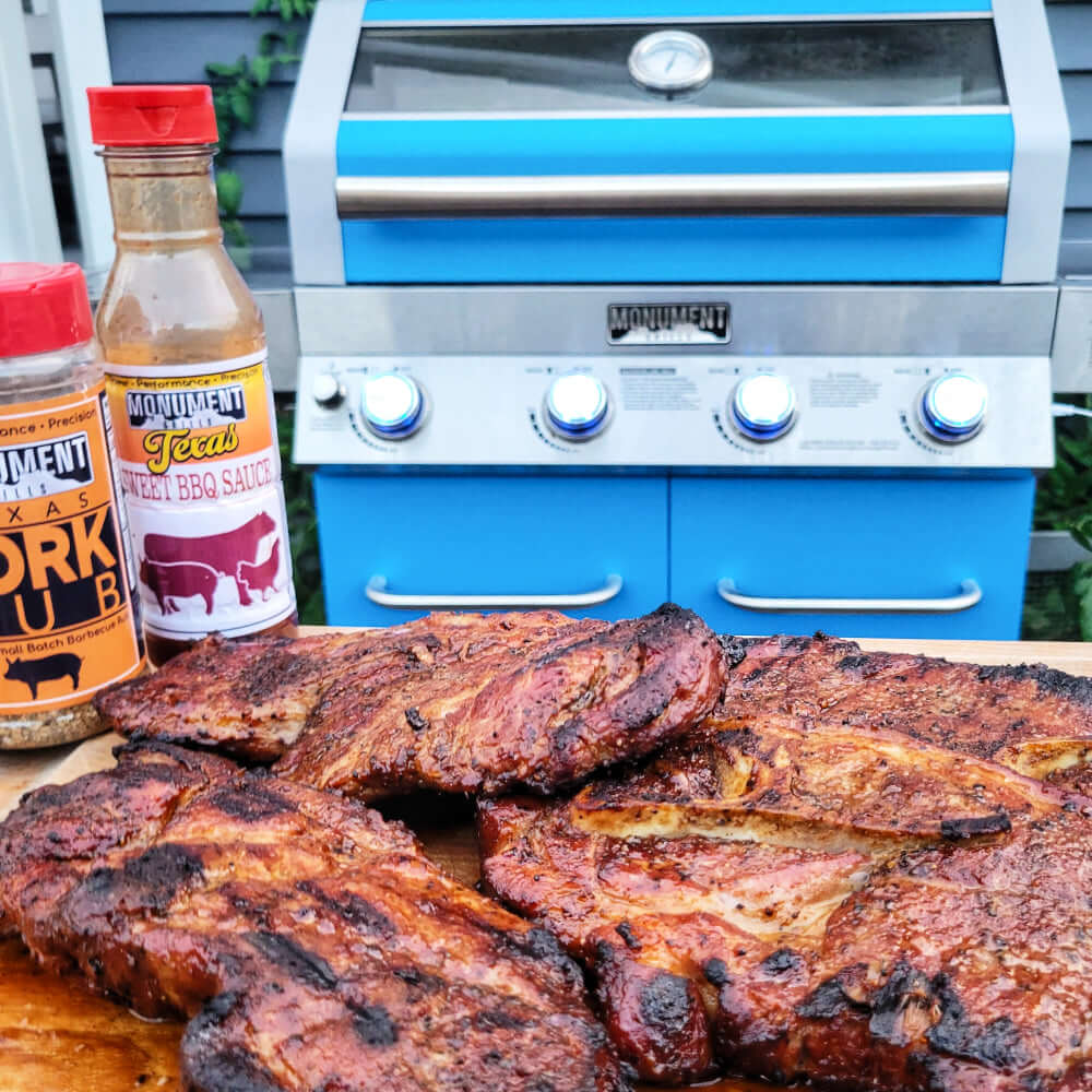 35633B | Matte Blue Infrared Propane Gas Grill - Monument Grills35633 Blue