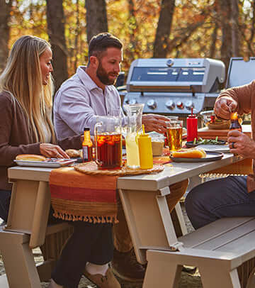 dining room table outside, natural gas grills.