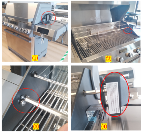 How do I install or remove the rotisserie chicken spit?
