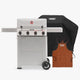 Mesa II 410FBZ | Stainless Propane Gas Grill with cover and apron, perfect for outdoor cooking.
