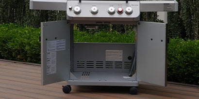 Where can I find the grill's serial number?