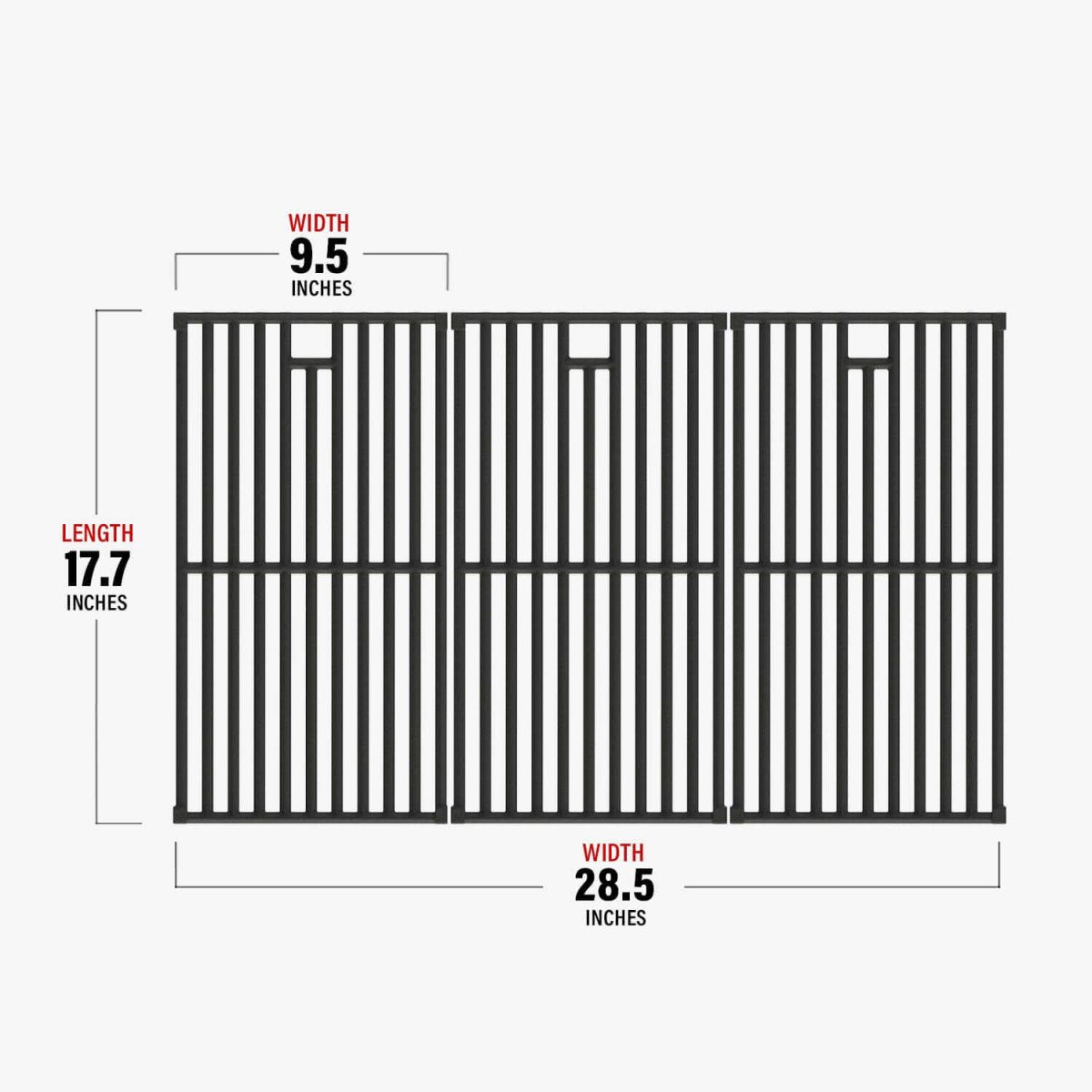 Cast iron grates for Monument Grills 4 burner - Monument Grills3 Pieces of Cast Iron Grates