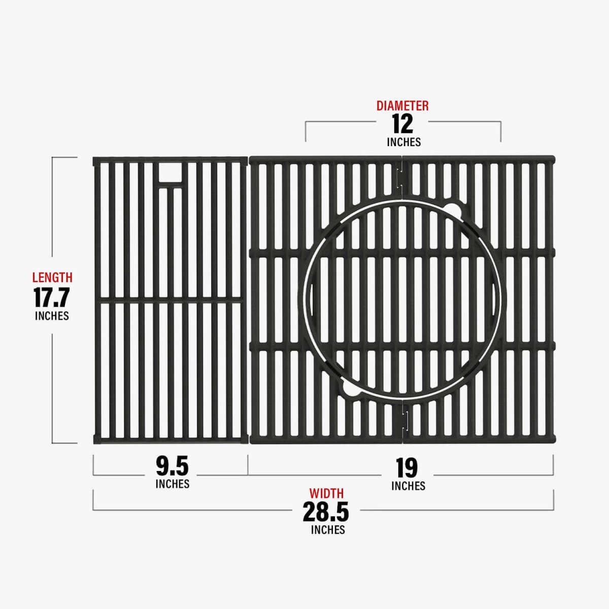 Cast iron grates for Monument Grills 4 burner - Monument GrillsCast Iron Grates & Round Multifunctional Cast Iron Grille