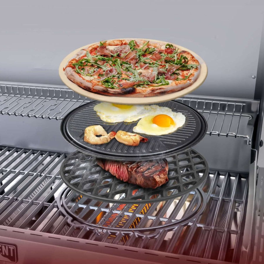 Denali 605Pro | Stainless Smart Propane Gas Grill - Monument GrillsD605P (Includes Free Cover and Rotisserie Kit) & Cooking Plate