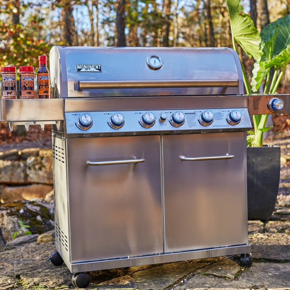 77352 Stainless 6 Burner Propane Gas Grill 77352 Include Rotisserie Kit Cover