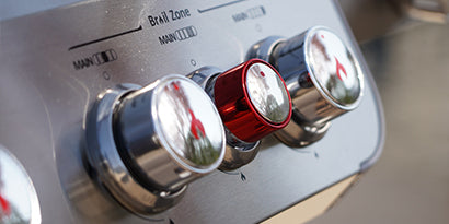 Close-up of control knobs on a piece of electronic equipment with 'Brill Zone' branding.