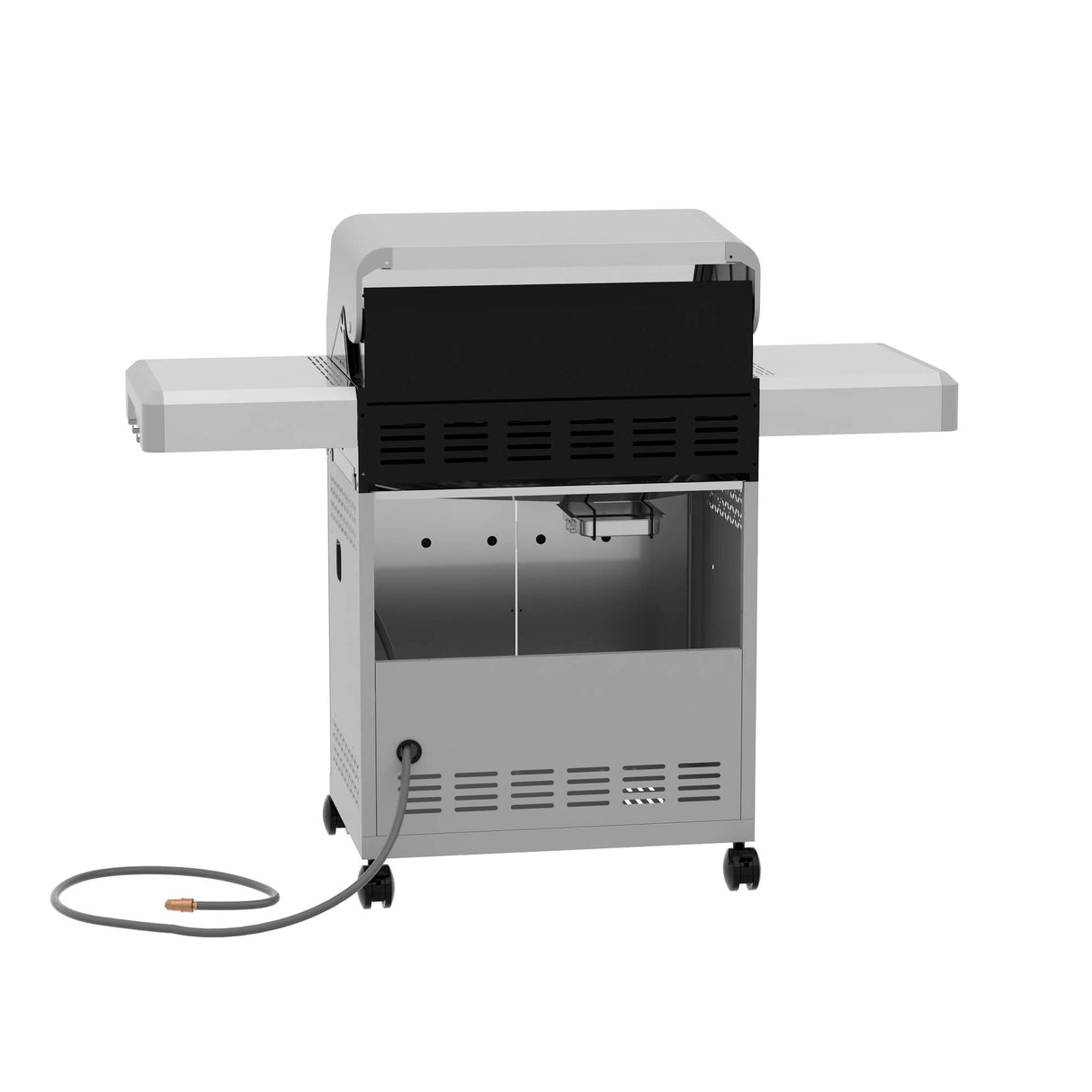 Mesa 415BZNG | Stainless Natural Gas Grill showing its back design and natural gas connection.