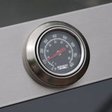 Mesa 415BZNG | Stainless Natural Gas Grill temperature gauge displaying heat levels for optimal cooking.