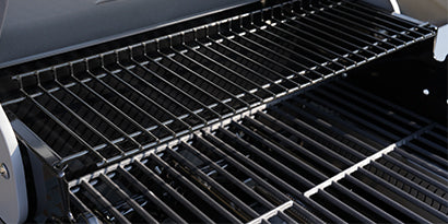 Close-up of a grill with metal grates