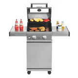 Monument Grills 56000 2-Burner Portable Table Top Propane GAS Griddle in Stainless Steel