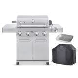 A Stainless Steel 4-Burner Monument Grill
