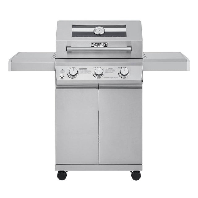 35000 | 3-Burner Propane Gas Grill in Stainless with LED Controls - Monument Grills