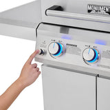 35000 | 3-Burner Propane Gas Grill in Stainless with LED Controls - Monument Grills