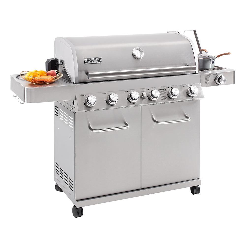 6 Burner Propane Gas Grill in Stainless with LED Controls, Side