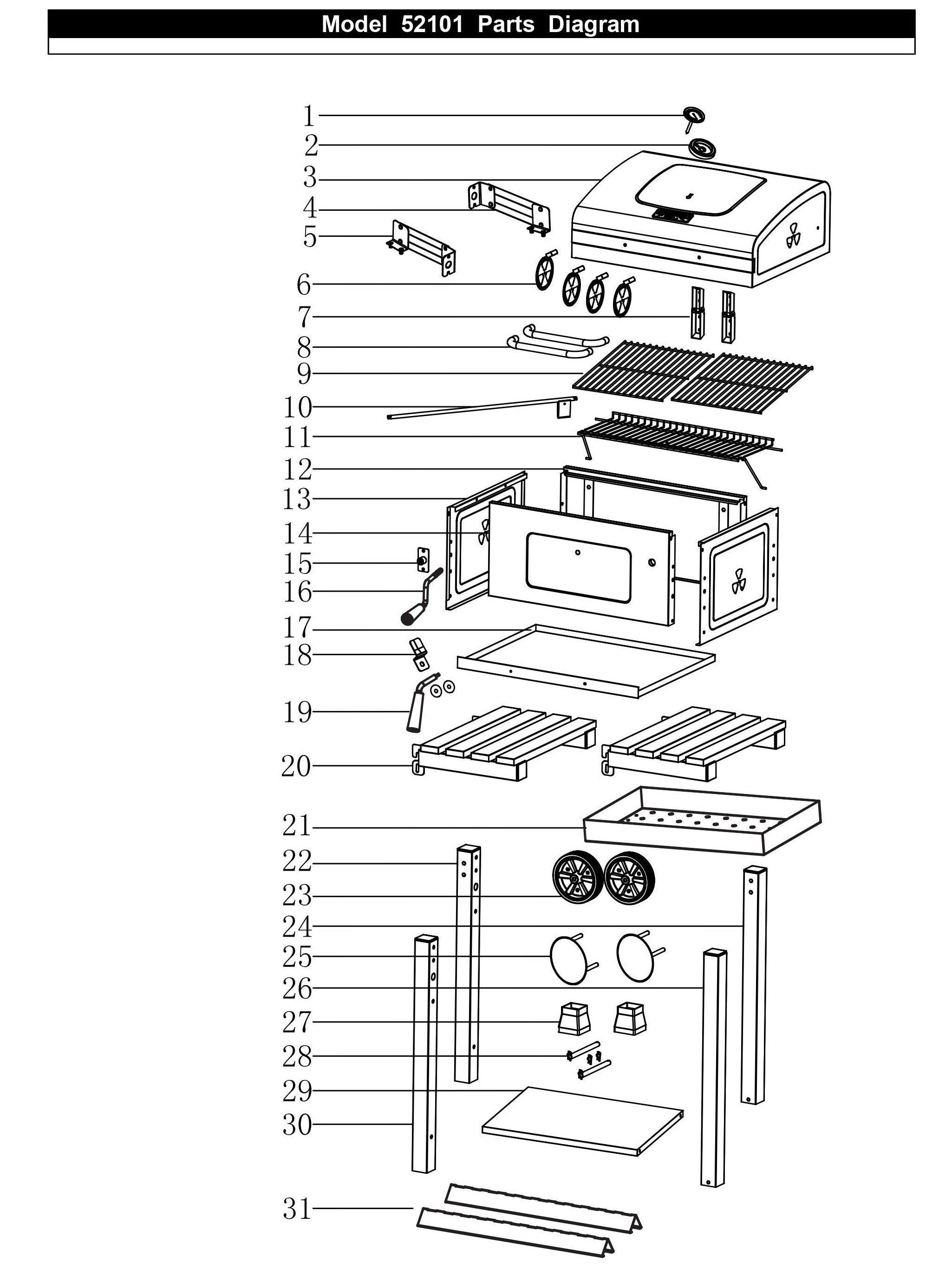D30X001999 Charcoal Shelf Clapboard - Monument Grills
